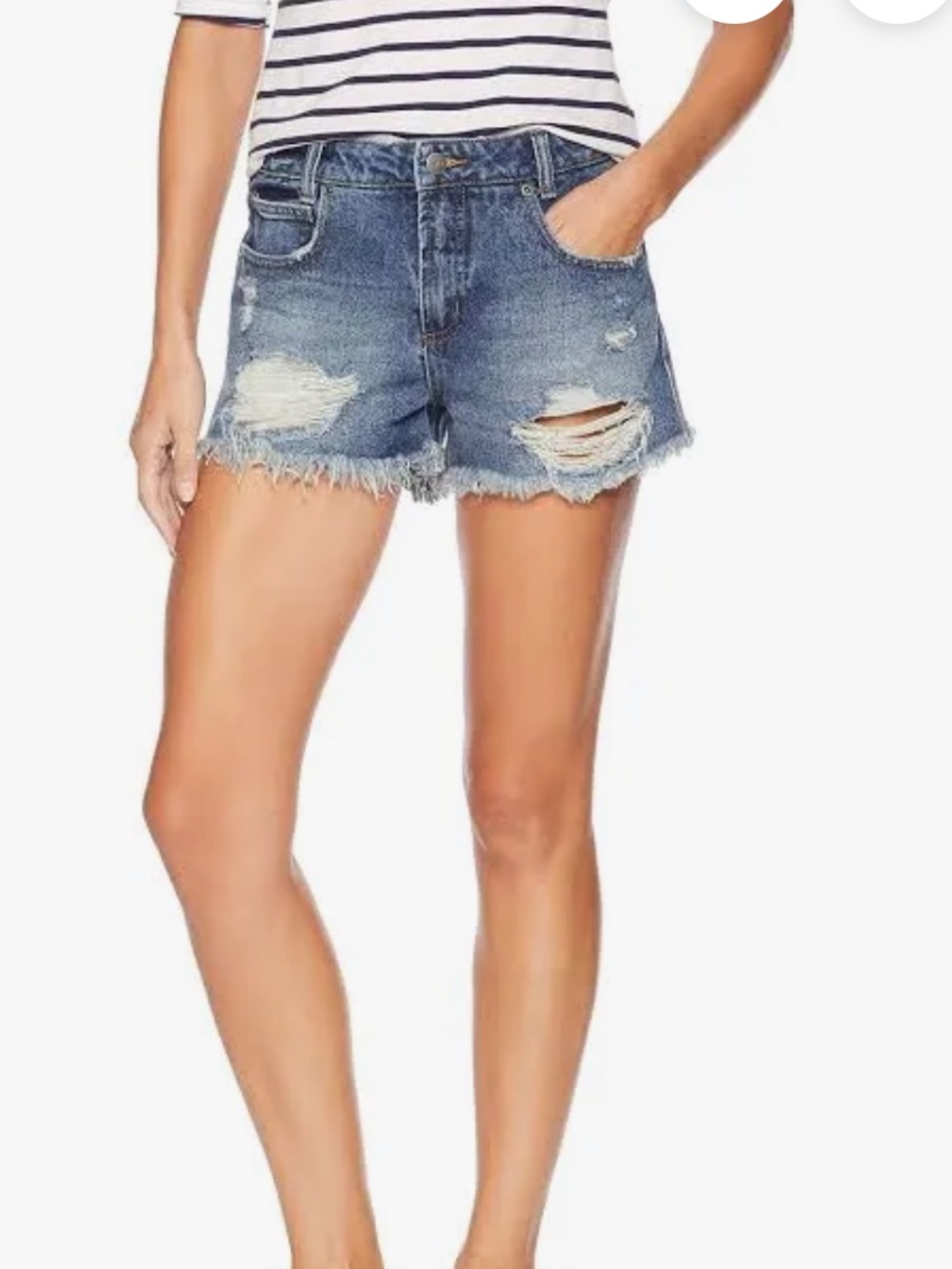 RVCA Denim High rise boyfriend Distressed Jean Shorts
